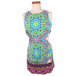 London Style Women's Size 8 Multicolor Stretch Floral Paisley Sleeveless‎ Dress